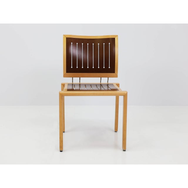 Brown Quadro-Stühle Stackable Chairs by Bruno Rey & Charles Polin for Dietiker, Switzerland, 1980, Set of 4 For Sale - Image 8 of 13