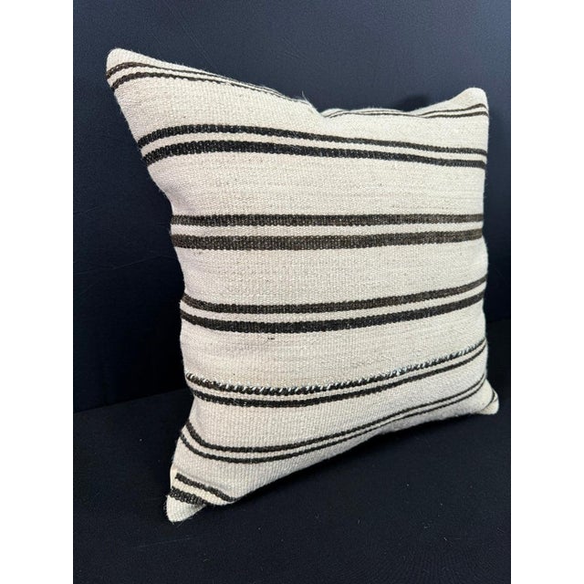 Turkish Hemp Pillow Cushion Natural Beige Brown Pillow Cushion Cover 20"x20" For Sale - Image 4 of 4