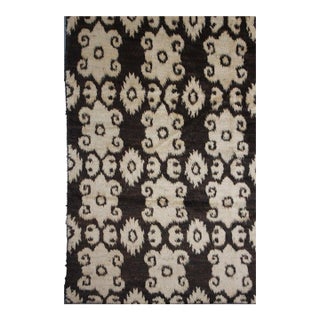Hand Knotted Wool & Cotton Ikat Rug - 8'10" X 11'6" For Sale