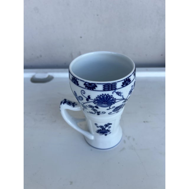 Vintage 1970s Vienna Woods Ice Cream Soda Mug with Split Handle. Vienna Woods, Blue Onion Design Pattern of Blue Onion by...