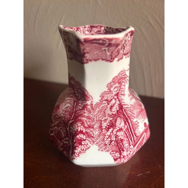 Vintage Mid-Century Modern Masons Ironstone Vista Hydra English Cottage Pitcher For Sale In Phoenix - Image 6 of 7