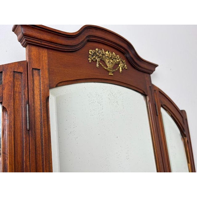 Antique French Style Mirror in Walnut For Sale - Image 5 of 12