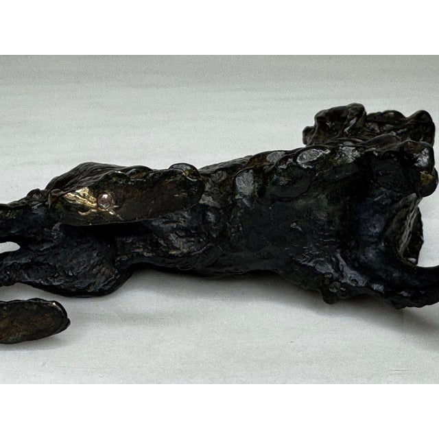 Antique Miniature Austrian Bronze Long Haired Dachshund Sculpture Circa 1900 For Sale - Image 16 of 18
