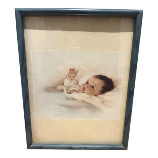 Collectable Vintage Bessie Pease Gutmann Baby in Blankets Print For Sale