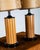 Mid-Century Modern 1960s Mid Century Modern Lamp Set Table Light Lighting Gruvwood Walnut Cane Shade Pair For Sale - Image 3 of 11