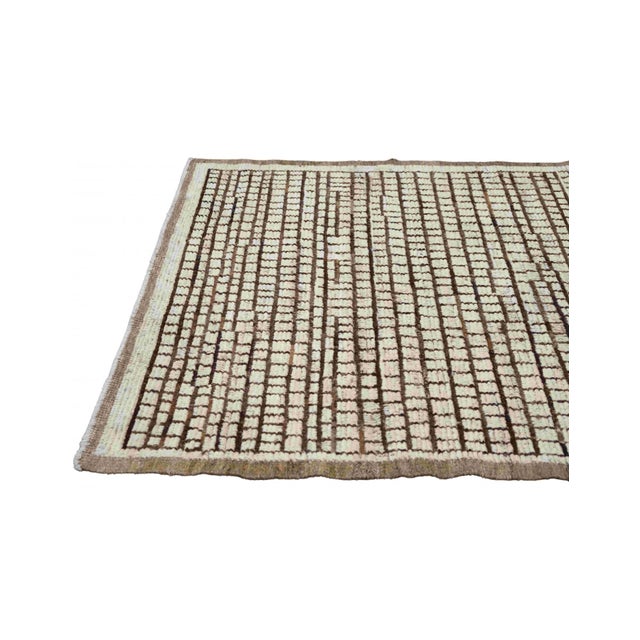 Brown & Neutral Modern Wool Rug For Sale In Los Angeles - Image 6 of 7
