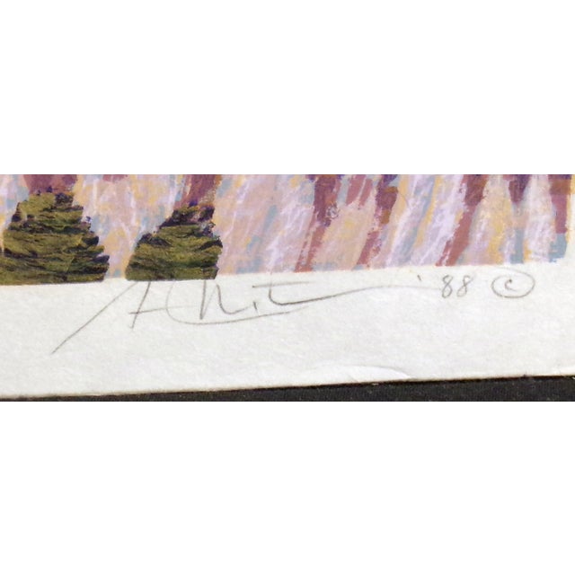 Gordon Mortensen "Painted Canyon" Signed Numbered Woodcut Art Southwestern 1988 For Sale - Image 4 of 6