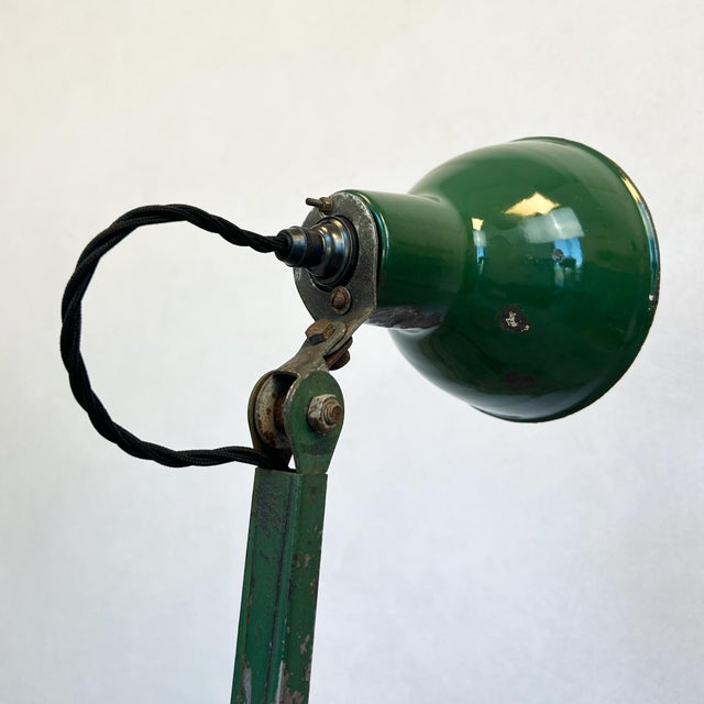 Forest Green Vintage Industrial Anglepoise Engineers Task Lamp from EDL, 1940s For Sale - Image 8 of 14