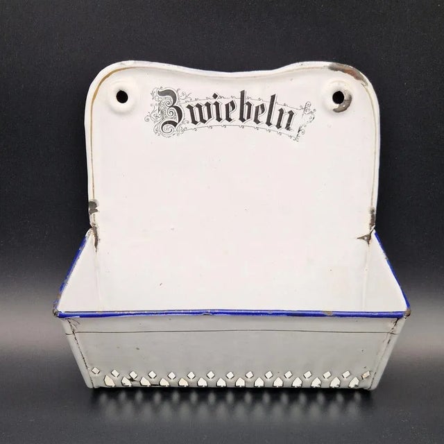 Enamelled Onion Storage Container, 1890s For Sale - Image 3 of 5