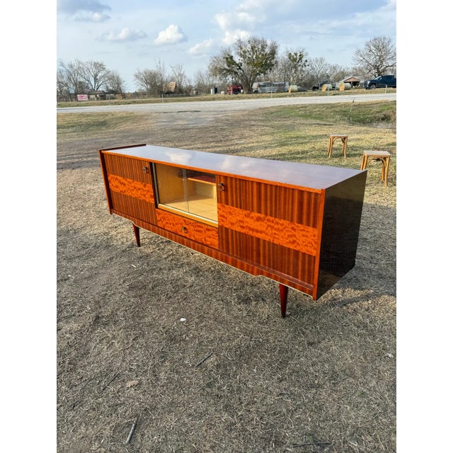 Mid-Century Modern 1940s French Art Deco Mahogany Sideboard or Dry Bar For Sale - Image 3 of 12