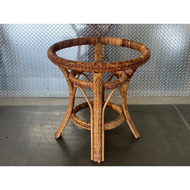 Vintage Wrapped Rattan Dining Table Base For Sale - Image 14 of 16
