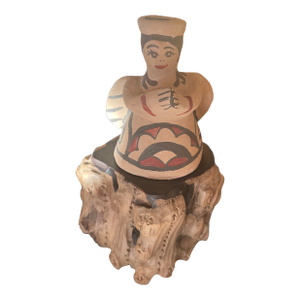 Folk Art Native American Diane Wade Clay Folk Art Woman Figurine