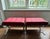 Authentic Design Within Reach Barcelona Stools – Red Tufted Leather & Chrome X‑Base – Set of 2 For Sale - Image 11 of 14