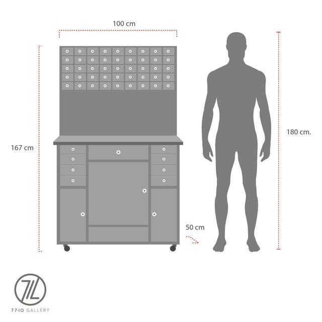 Vintage Painter Chest of Drawers with Porcelain Knobs For Sale - Image 14 of 18