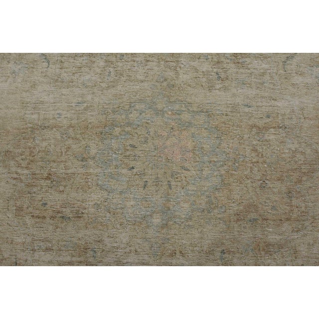 Tabriz Rug 9’4” X 12’5” Beige Wool Vintage Distressed Hand-Knotted Carpet For Sale In Philadelphia - Image 6 of 15