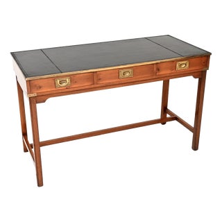 Antique Military Campaign Desk in Yew Wood, 1950s For Sale