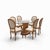 Late 20th Century Vintage Carved Wood Oval Glass Dining Set With Six Upholstered Chairs For Sale - Image 5 of 18