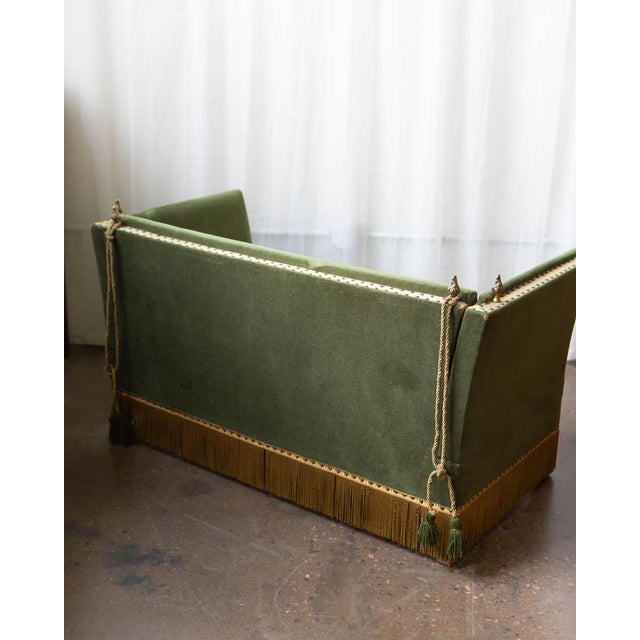 Metal 1940s Deco Style Scandinavian Mohair Sofa For Sale - Image 7 of 14