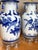 Metal Vintage Glazed Ceramic Blue and White Lamps - A Pair For Sale - Image 7 of 12