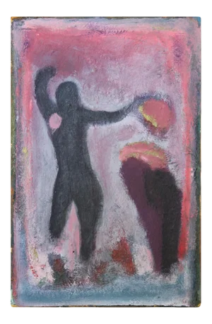 Morris Gluckman Untitled Expressionist Style Figurative Abstract On Masonite 1940's