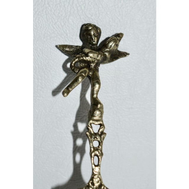 Antique Silver Figural Winged Cherub Salt Spoon For Sale In Philadelphia - Image 6 of 13
