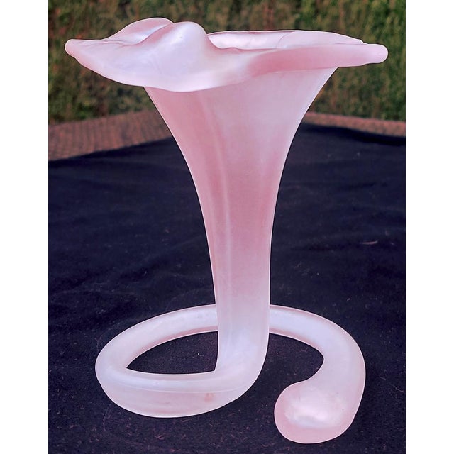 Glass Vintage Frosted Glass Vase by Stiver, Italy, 1970 For Sale - Image 7 of 17