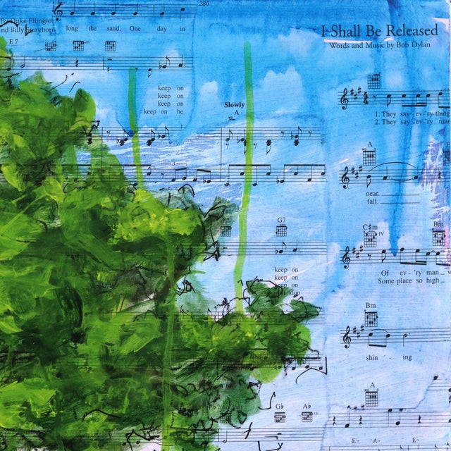 Wood Don't Let Us Fade Away - Original Surrealist Landscape Acrylic Charcoal and Ink Art on Wood Panel For Sale - Image 7 of 9