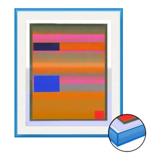 Coastal Sky by David Grey, Art Print in Blue Acrylic Frame, Small For Sale