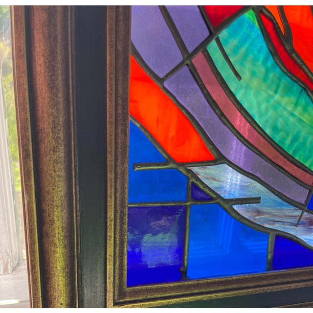 One-of-a-kind handmade autonomous stained glass window created and signed by Erie, PA artist Matty Walker. Contemporary...
