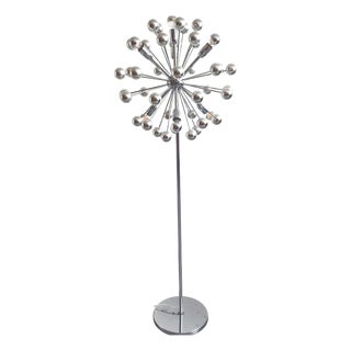 Vintage Sputnik Space Age Floor Lamp in Chrome Metal with Silver Globes, 1970s For Sale