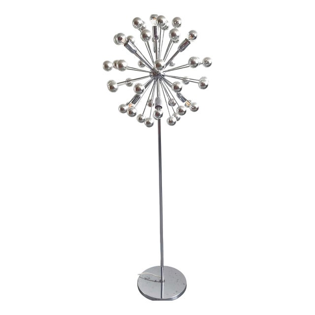 Vintage Sputnik Space Age Floor Lamp in Chrome Metal with Silver Globes, 1970s For Sale