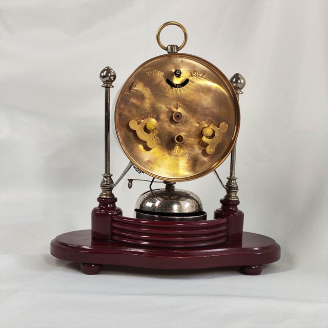 1903 Antique German Alarm Desk Clock by Gebrüder Junghans For Sale - Image 4 of 6