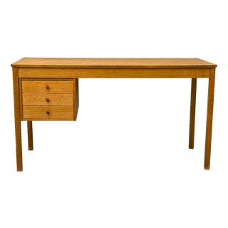 Oak Desk with Three Drawers from Domino Møbler, 1970s For Sale