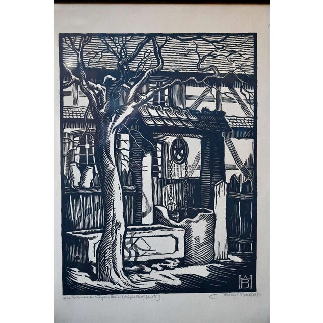 Imbued with a gentle melancholy, this original woodcut transports us to the heart of the Alsatian village of Weyersheim at...