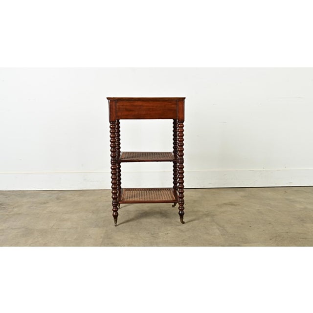 French 19th Century Walnut and Marble Etagere-Side Table For Sale - Image 10 of 12