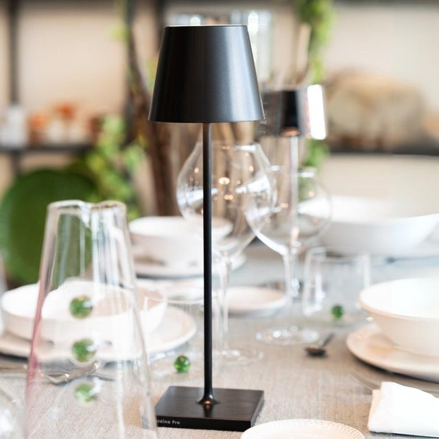 Contemporary Zafferano Poldina Pro Rechargeable Lamp in Black For Sale - Image 3 of 4