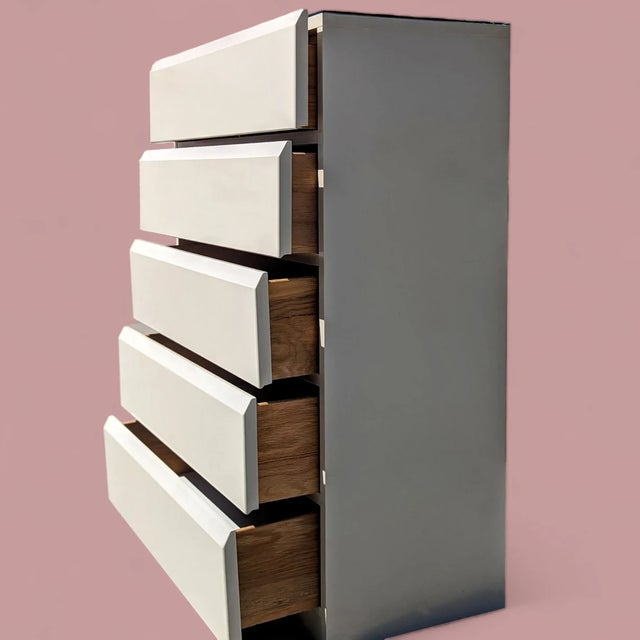 Postmodern Laminate & Glass Top Highboy Dresser by Lane, 1980s For Sale - Image 10 of 10