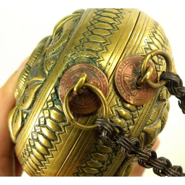 Circa 1856 Balinese Brass Betel Nut Lime Container, Dutch East Indies For Sale - Image 10 of 13