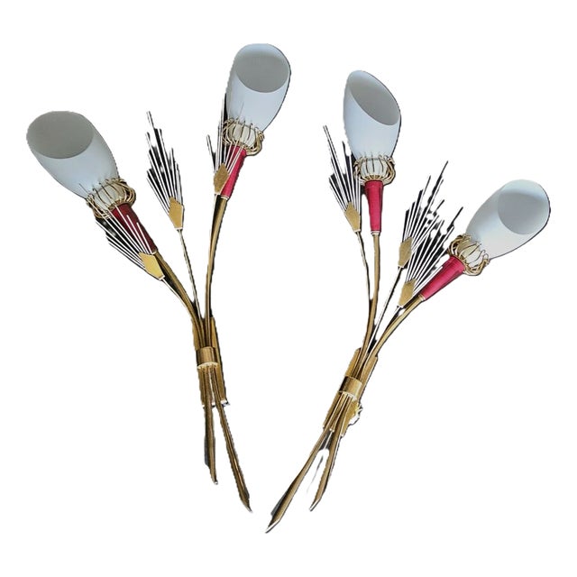 2-Light Wall Lamp from Maison Lunel, 1950s, Set of 2 For Sale