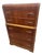 Vintage 1940s Art Deco Dresser Chest Five Drawers Waterfall Top Bakelite Pulls For Sale