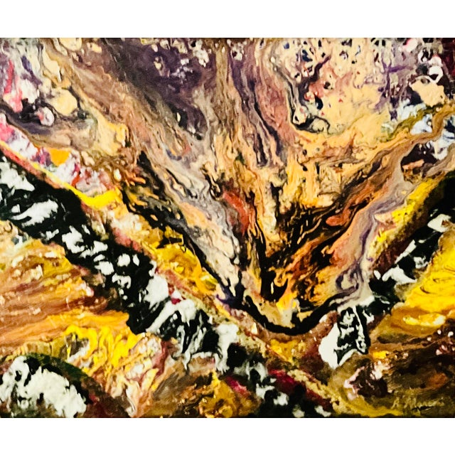 Dick Marconi 2008 Color Fusion Abstract Mixed-Media Painting in Ornate Gilt Frame A vigorous original abstract painting by...