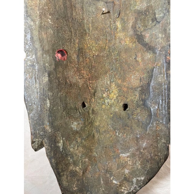 Antique 19th Century Hand Carved Myanmar Burmese Wood Ganesha Mask With Wax Seal For Sale - Image 15 of 15