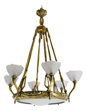 Large Art Deco Bronze Chandelier by Maurice Dufrene and Daum Nancy, 1920s