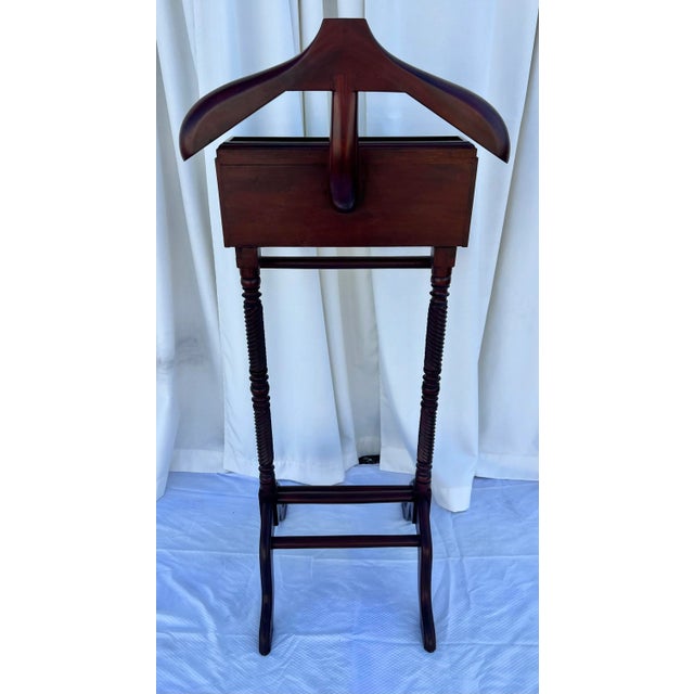 Mid- Century Traditional Mahogany Valet For Sale In Mobile - Image 6 of 10