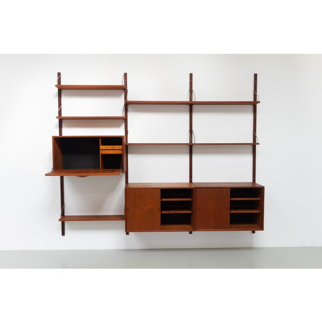 1960s Danish Modern 3-Bay Modular Teak Wall Unit by Poul Cadovius for Cado, 1960s. For Sale - Image 5 of 18