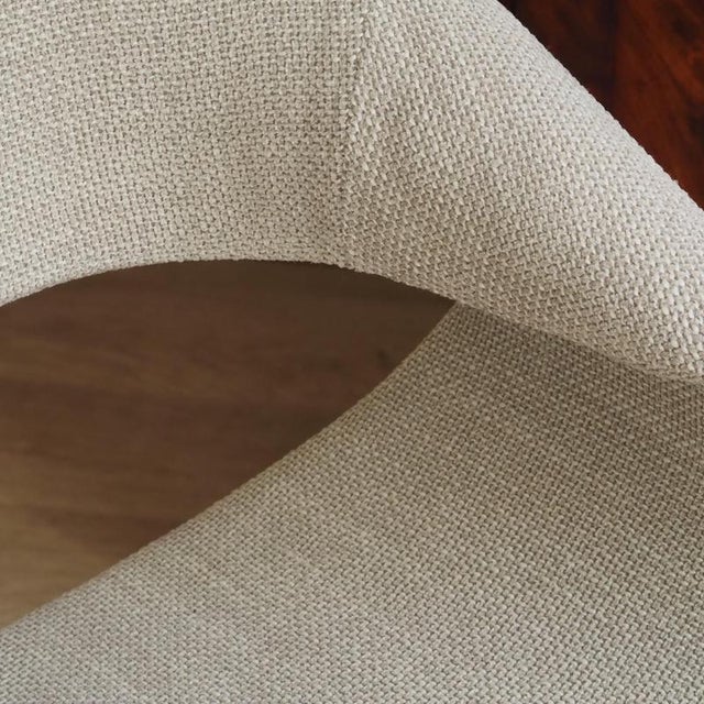 Open Back Chair in Natural White Textured Fabric For Sale - Image 6 of 9