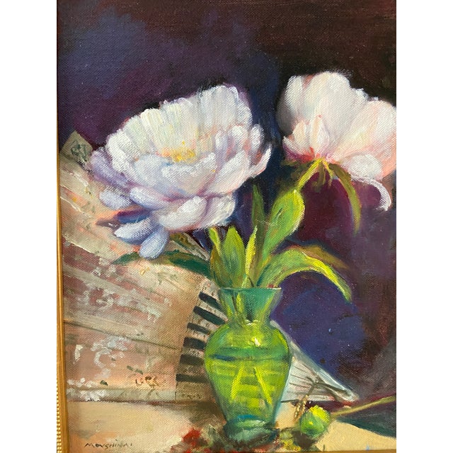 2000 - 2009 Original Still Life Flower Floral Peony Oil Painting by Marina Movshina For Sale - Image 5 of 9