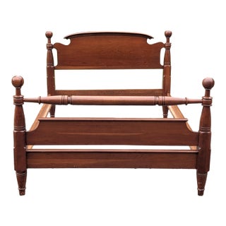 1960s Vintage John Vogler Cannonball Cherrywood Full Bed Frame For Sale