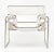 Armchair in the manner of Marcel Breuer’s famous Wassily design. This chair is made of white leather and chromed steel in...