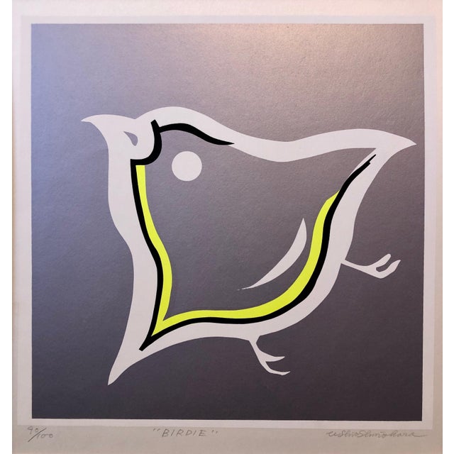 Pop Art Ushio Shinohara, Silkscreen Day Glo Fluorescent Japanese Gyu-chan Neo Dada Art Print Birdie Litho, c.1969 For Sale - Image 3 of 9
